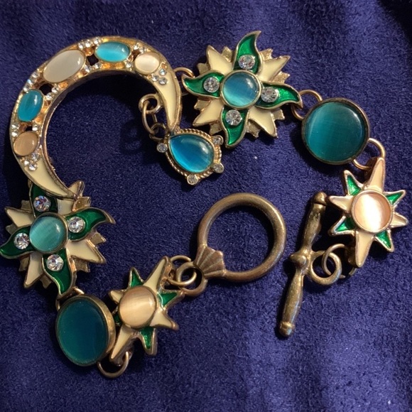 Moon and star antique jewelry bracelet - Picture 2 of 5